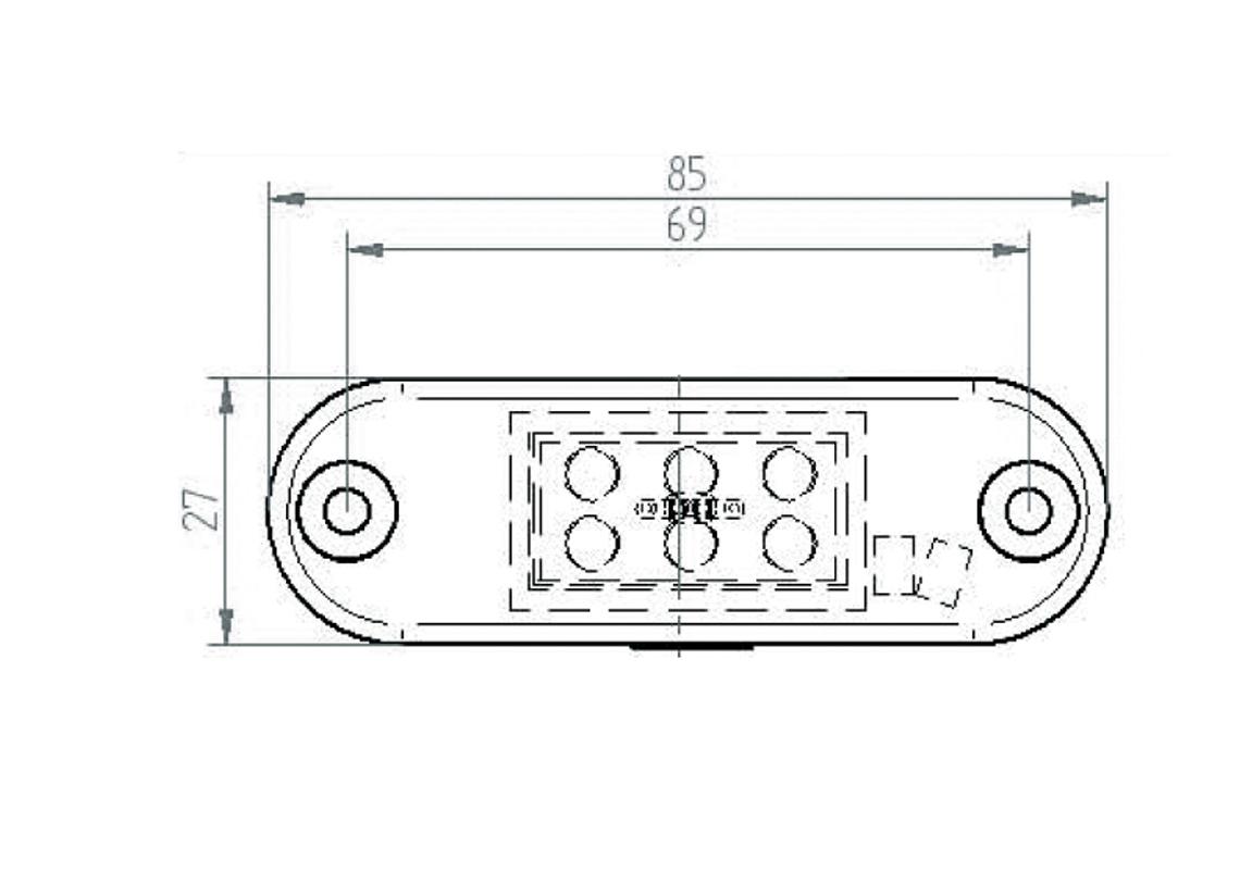 Luce di segnalazione a LED (3 o 6 LED) per autobus e pullman